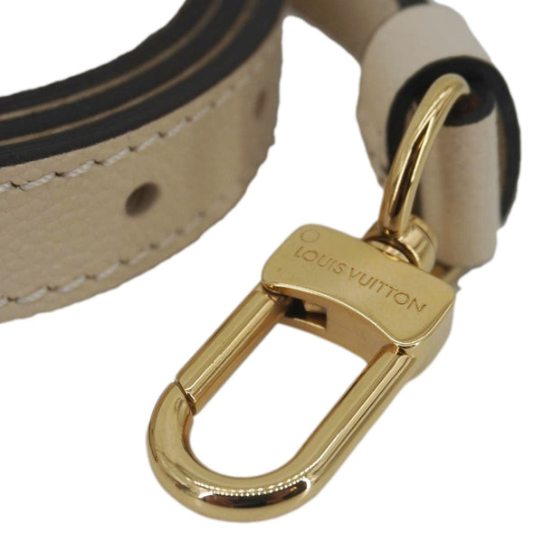 LOUIS VUITTON Leather Adjustable Shoulder Strap Beige – Close-up of Gold Clasp