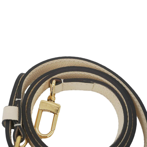 LOUIS VUITTON Leather Adjustable Shoulder Strap Beige – Buckle and Stitching Details