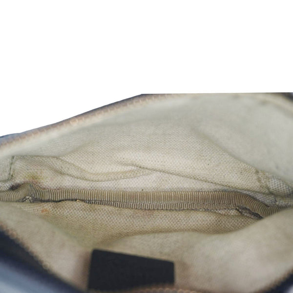 GUCCI Logo Print Small Grained Calfskin Leather Belt Bag Black 527792