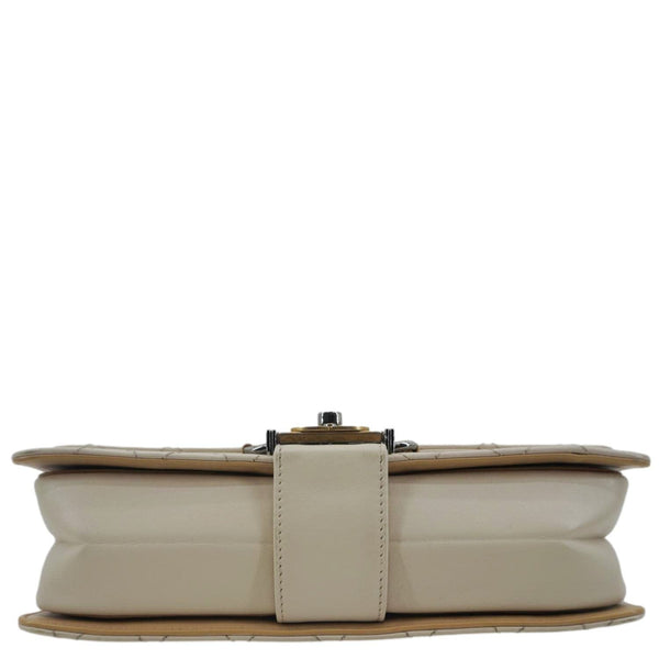 CHANEL CC Flap Quilted Leather Chain Crossbody Bag White