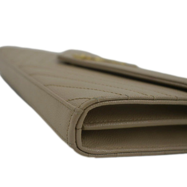 YVES SAINT LAURENT Cassandre Matelasse Chain Wallet Crossbody Bag Beige