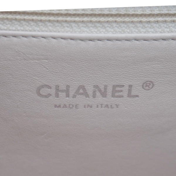 CHANEL CC Flap Quilted Leather Chain Crossbody Bag White