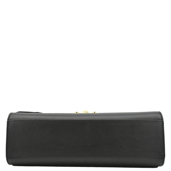 GUCCI Padlock Leather Shoulder Bag Black 409486