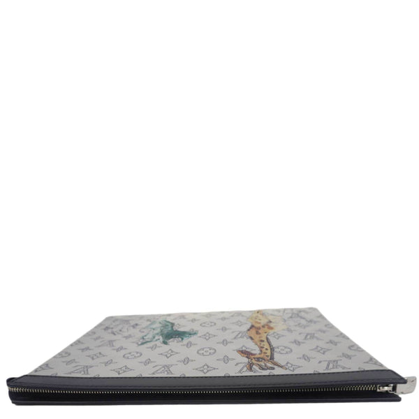 LOUIS VUITTON Savane Pochette Monogram Chapman Canvas Pouch Dune