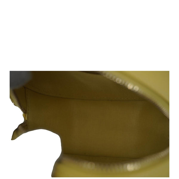 CHANEL Crystal CC Round Quilted Caviar Leather Chain Crossbody Bag Yellow