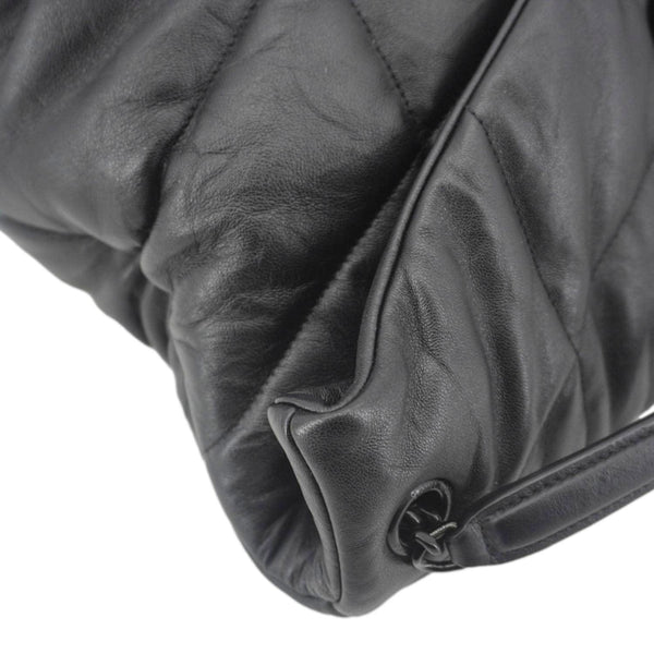 YVES SAINT LAURENT Loulou Puffer Quilted Lambskin Leather Crossbody Bag Black