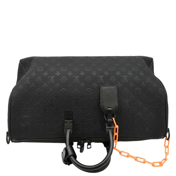 LOUIS VUITTON Keepall 50 by Virgil Abloh Travel Bag Absolute Black back look