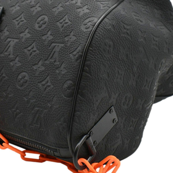 LOUIS VUITTON Keepall 50 by Virgil Abloh Taurillon Leather Travel Bag Absolute Black