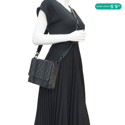 LOUIS VUITTON Trunk Messenger Monogram Eclipse Trunk Crossbody Bag Black