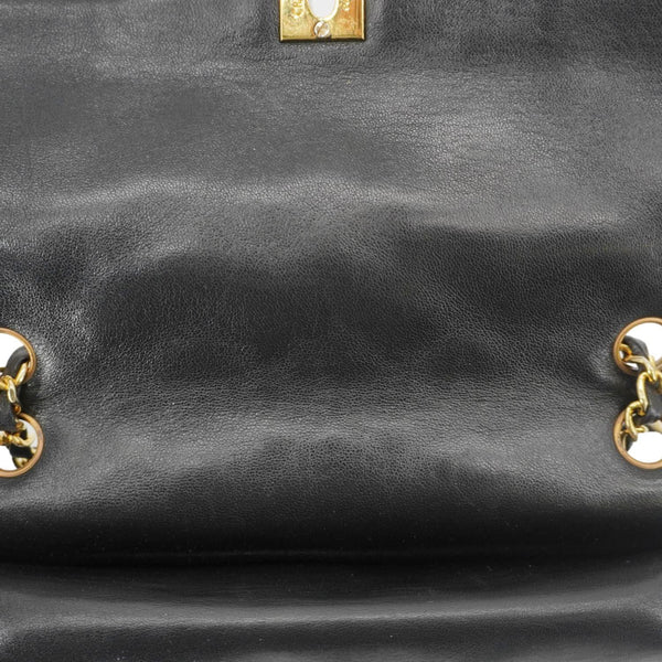 CHANEL Paris Two-Tone CC Logo Quilted Leather Shoulder Bag Black