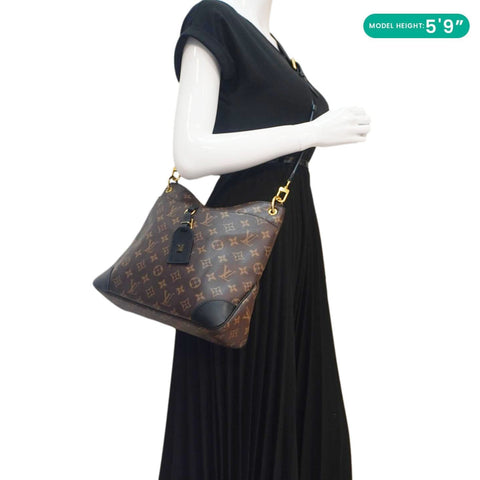 LOUIS VUITTON Odeon NM MM Monogram Canvas Shoulder Bag Black