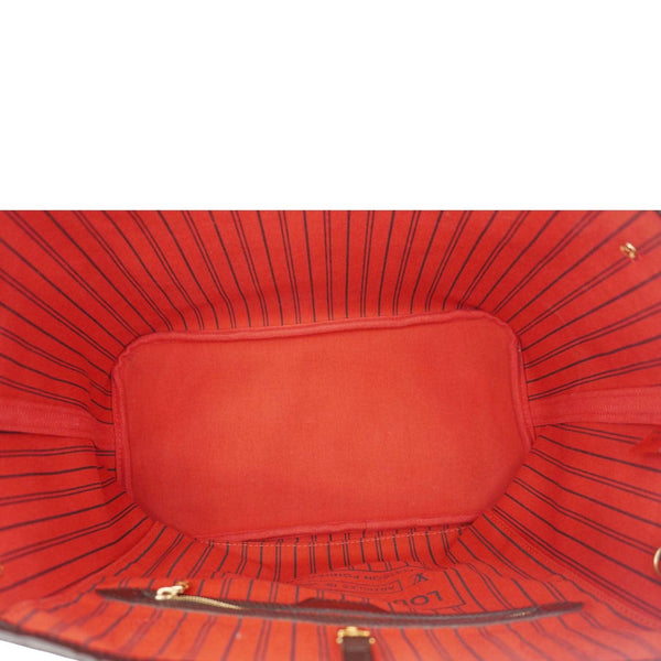 LOUIS VUITTON Neverfull MM Damier Ebene Shoulder Bag Brown