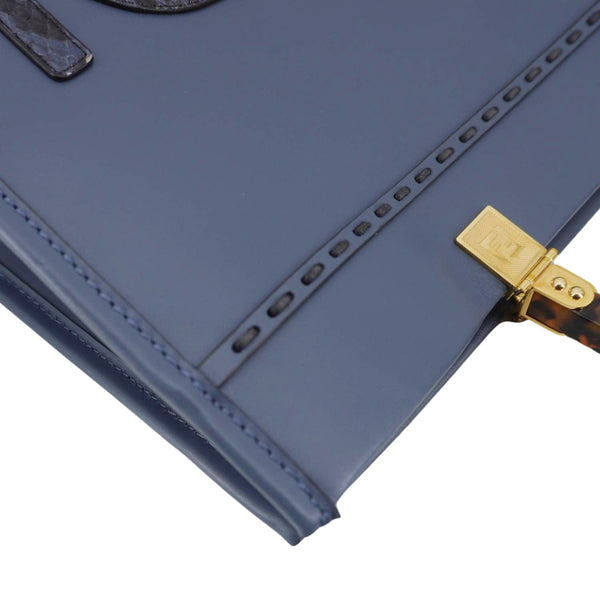 FENDI Sunshine Leather Crossbody Tote Bag Blue