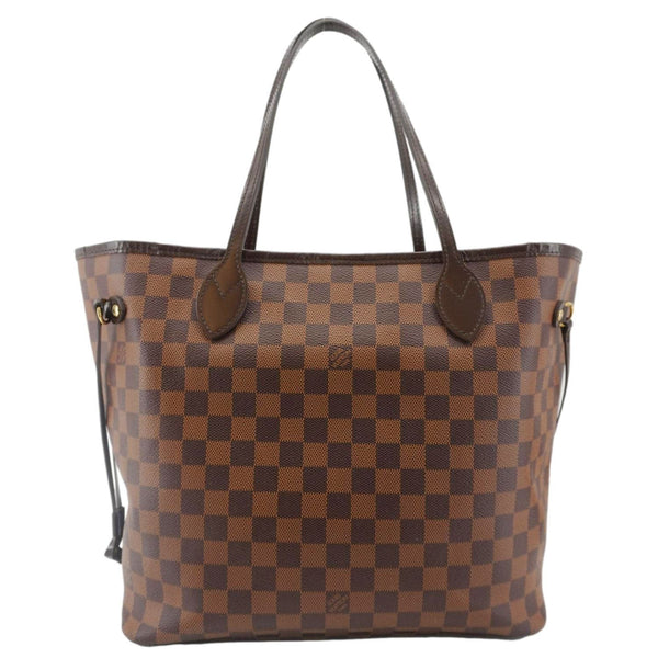 LOUIS VUITTON Neverfull MM Damier Ebene Shoulder Bag Brown