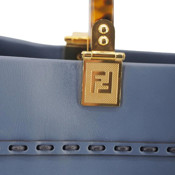 FENDI Sunshine Leather Crossbody Tote Bag Blue