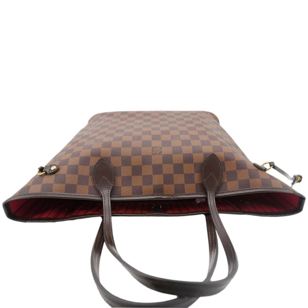 LOUIS VUITTON Neverfull MM Damier Ebene Shoulder Bag Brown