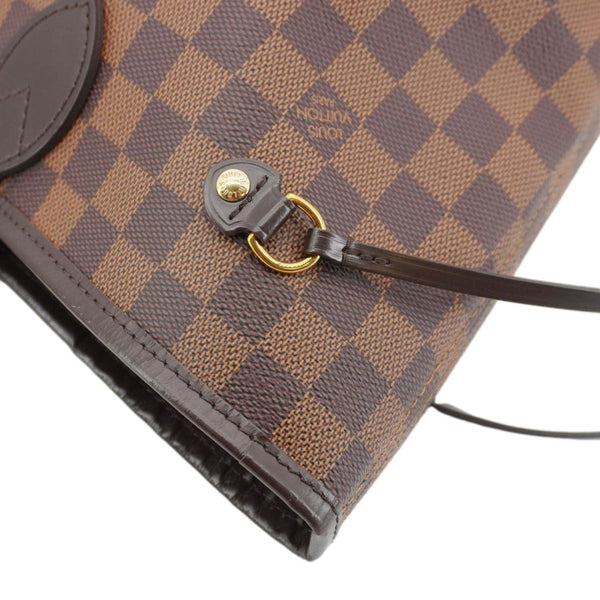 LOUIS VUITTON Neverfull MM Damier Ebene Shoulder Bag Brown