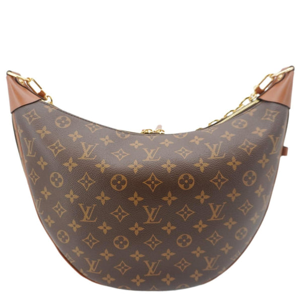 LOUIS VUITTON Loop Reverse Monogram Canvas Hobo Shoulder Bag Brown