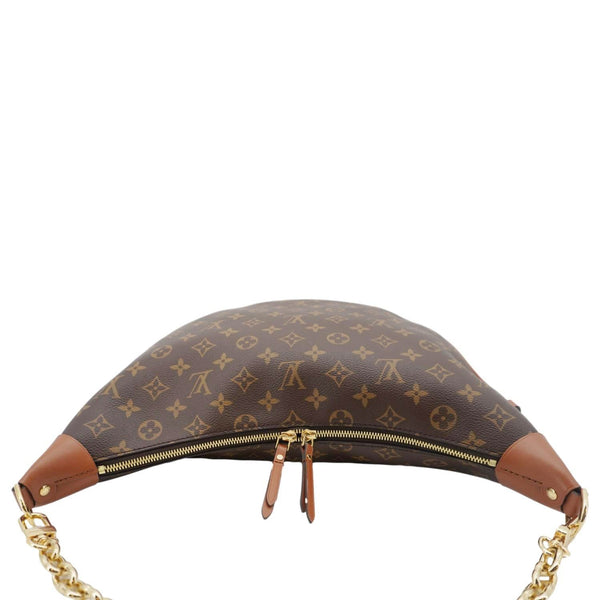 LOUIS VUITTON Loop Reverse Monogram Canvas Hobo Shoulder Bag Brown