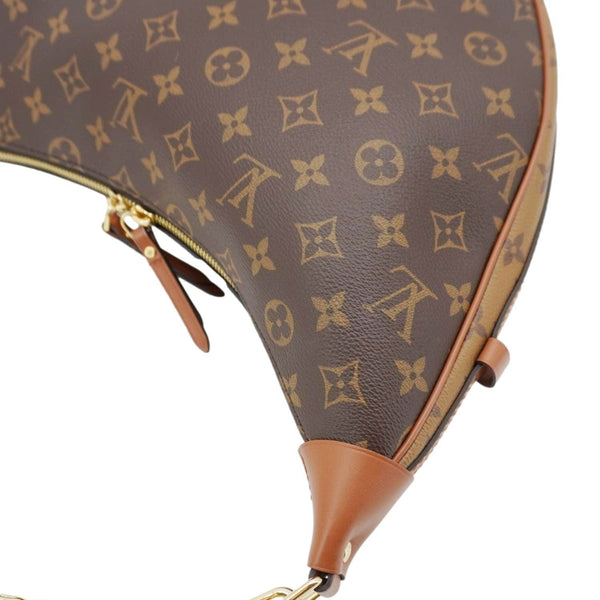 LOUIS VUITTON Loop Reverse Monogram Canvas Hobo Shoulder Bag Brown