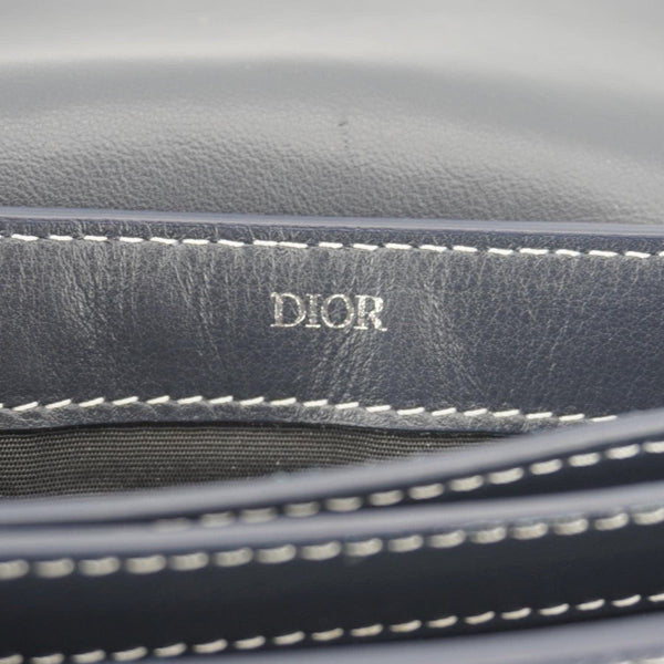 CHRISTIAN DIOR X KAWS Saddle Leather Wristlet Navy Blue