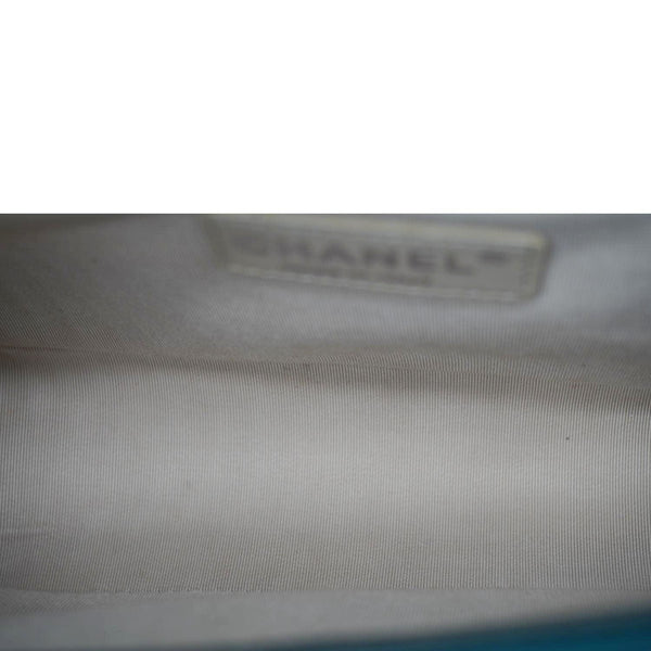 CHANEL Boy Flap Perforated Leather Crossbody Bag Turquoise