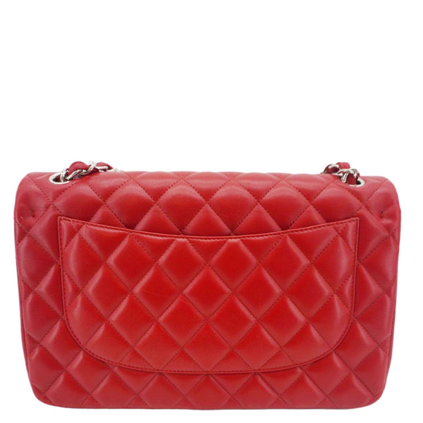 CHANEL Classic Jumbo Double Flap Quilted Leather Crossbody Bag Red