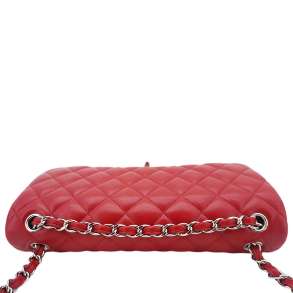 CHANEL Classic Jumbo Double Flap Quilted Leather Crossbody Bag Red