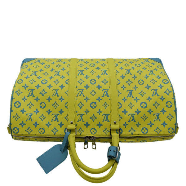 LOUIS VUITTON Playground Keepal Travel Bag Neon Yellow upper look