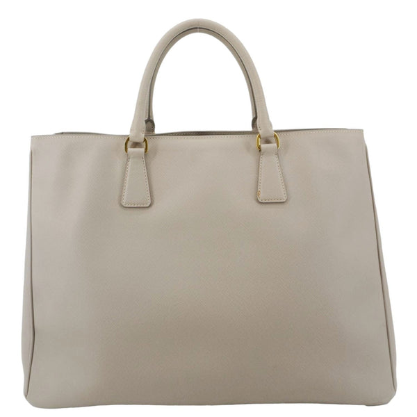 PRADA Galleria Double Zip Saffiano Leather Top Handle Tote Bag Beige