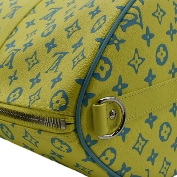 LOUIS VUITTON Playground Keepall 50 Bandouliere Monogram Canvas Travel Bag Neon Yellow