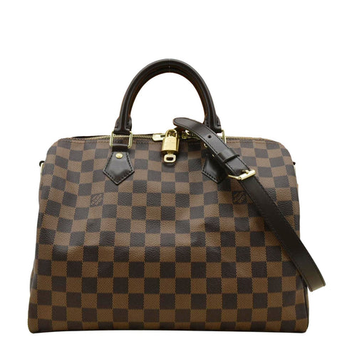 LOUIS VUITTON Speedy 30 Bandouliere Damier Ebene Shoulder Bag Brown