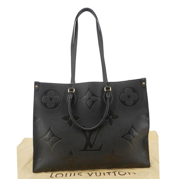 LOUIS VUITTON Onthego MM Giant Monogram Empreinte Leather Tote Bag Black