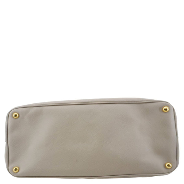 PRADA Galleria Double Zip Saffiano Leather Top Handle Tote Bag Beige