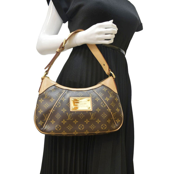 LOUIS VUITTON Thames PM Monogram Canvas Shoulder Bag Brown