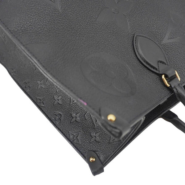LOUIS VUITTON Onthego MM Giant Monogram Empreinte Leather Tote Bag Black