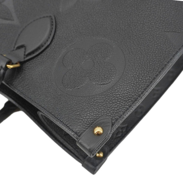 LOUIS VUITTON Onthego MM Giant Monogram Empreinte Leather Tote Bag Black