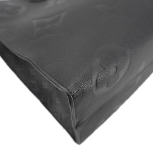 LOUIS VUITTON Onthego MM Giant Monogram Empreinte Leather Tote Bag Black