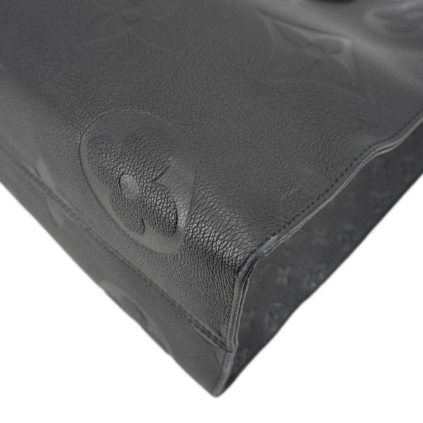 LOUIS VUITTON Onthego MM Giant Monogram Empreinte Leather Tote Bag Black