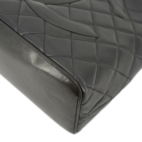 CHANEL Medallion Quilted Leather Tote Bag Black