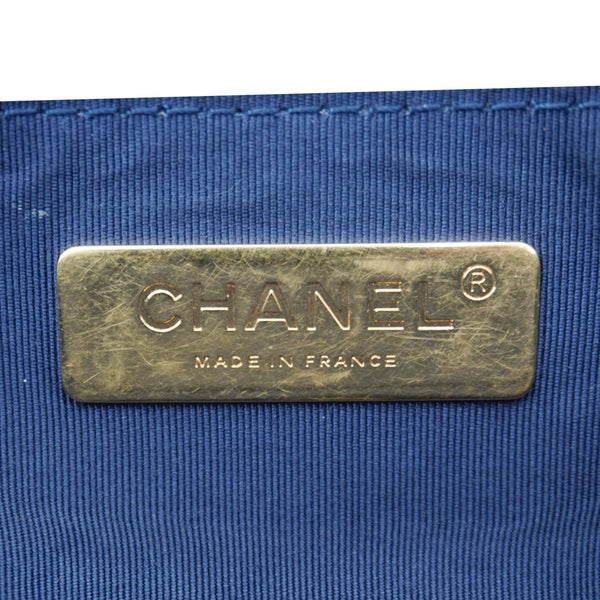 CHANEL 19 Flap Quilted Leather Chain Crossbody Bag Navy Blue