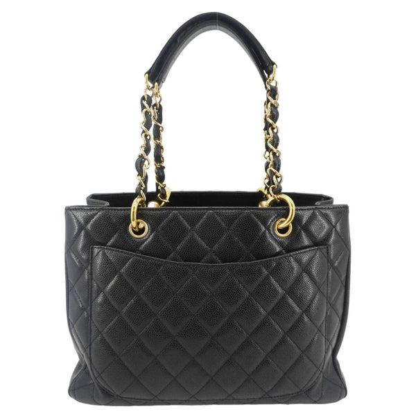 CHANEL Grand Shopping Quilted Leather Tote Bag Black