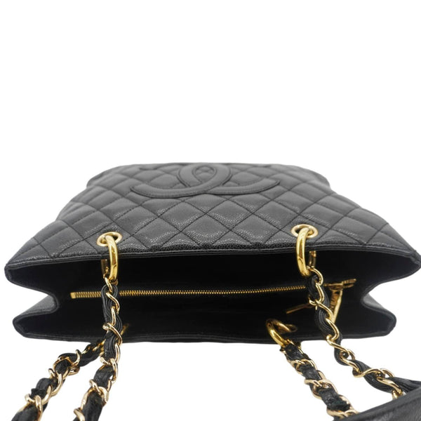 CHANEL Grand Shopping Quilted Leather Tote Bag Black