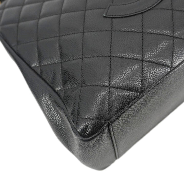 CHANEL Grand Shopping Quilted Leather Tote Bag Black