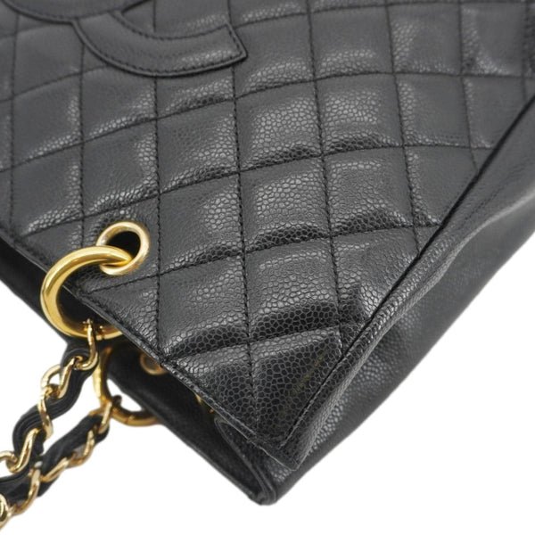 CHANEL Grand Shopping Quilted Leather Tote Bag Black