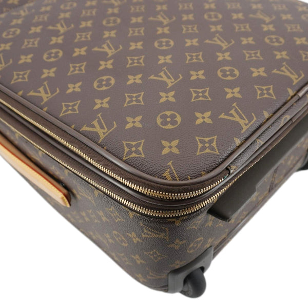 LOUIS VUITTON Pegase 55 Monogram Canvas Luggage Suitcase Travel Bag Brown