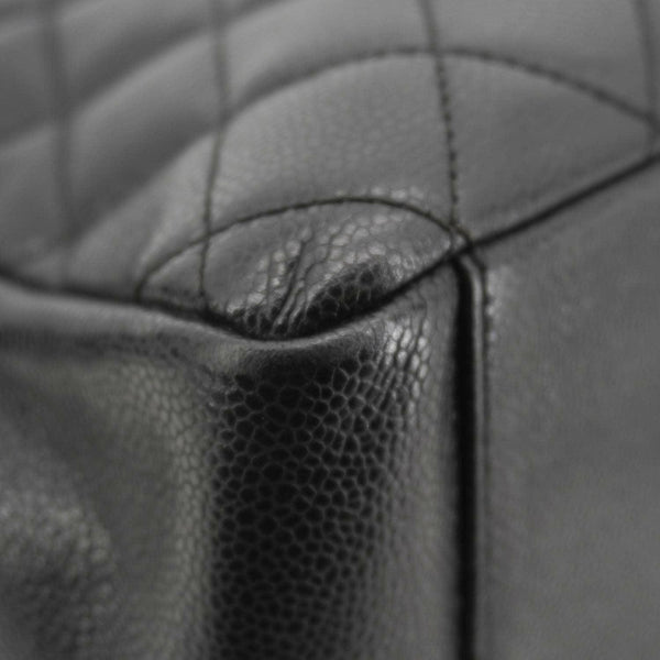 CHANEL Grand Shopping Quilted Leather Tote Bag Black