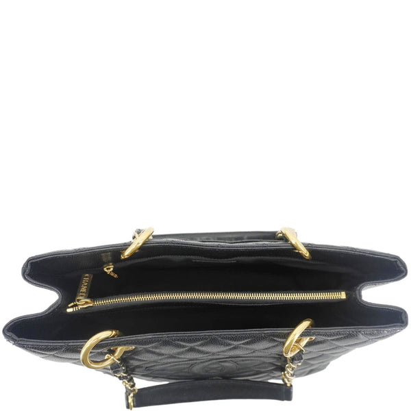 CHANEL Grand Shopping Quilted Leather Tote Bag Black