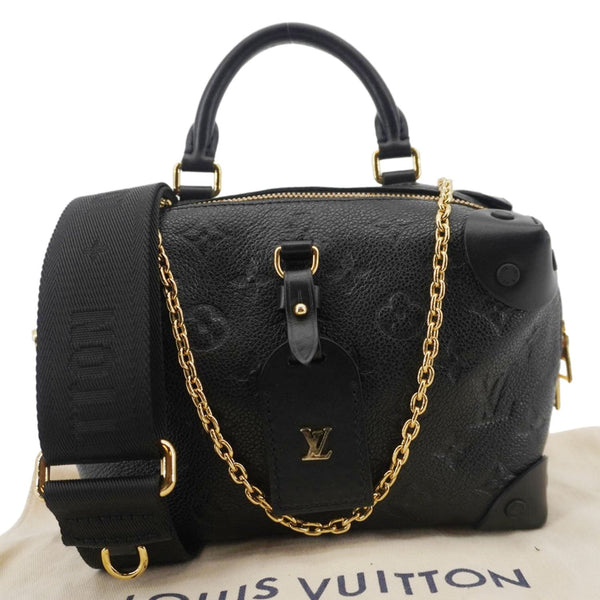 LOUIS VUITTON Petite Malle Souple Monogram Empreinte Shoulder Bag Black