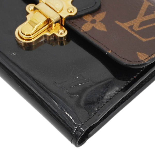 LOUIS VUITTON Cherrywood Monogram Canvas Compact Wallet Black